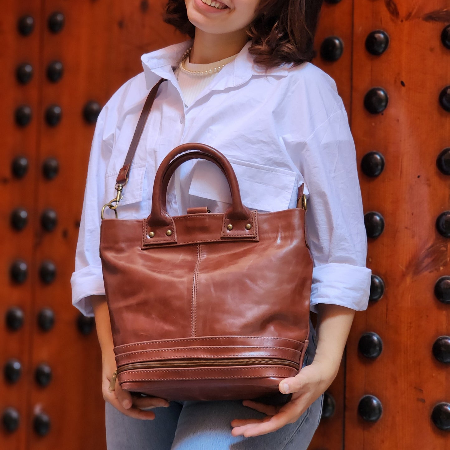 Leather Bucket Bag