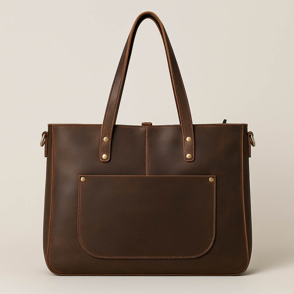 Leather tote bag