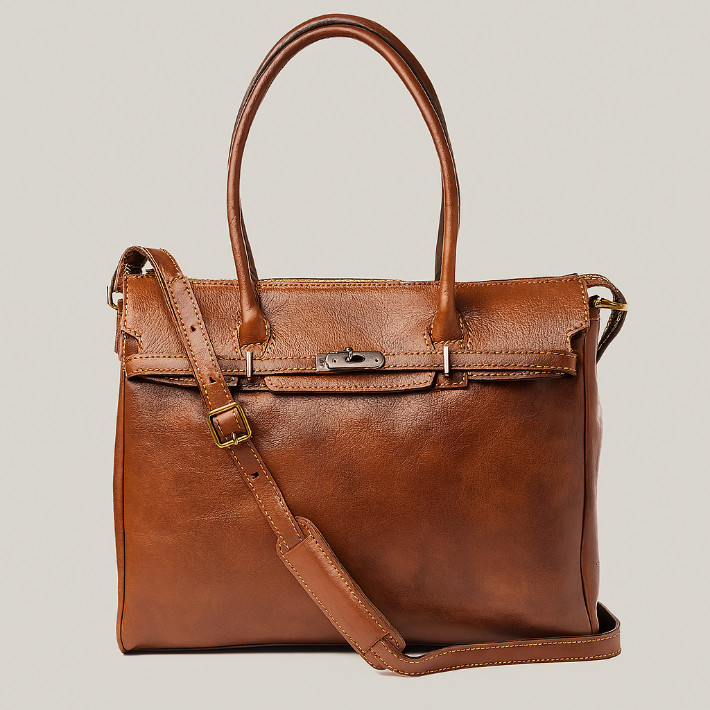 Leather tote bag