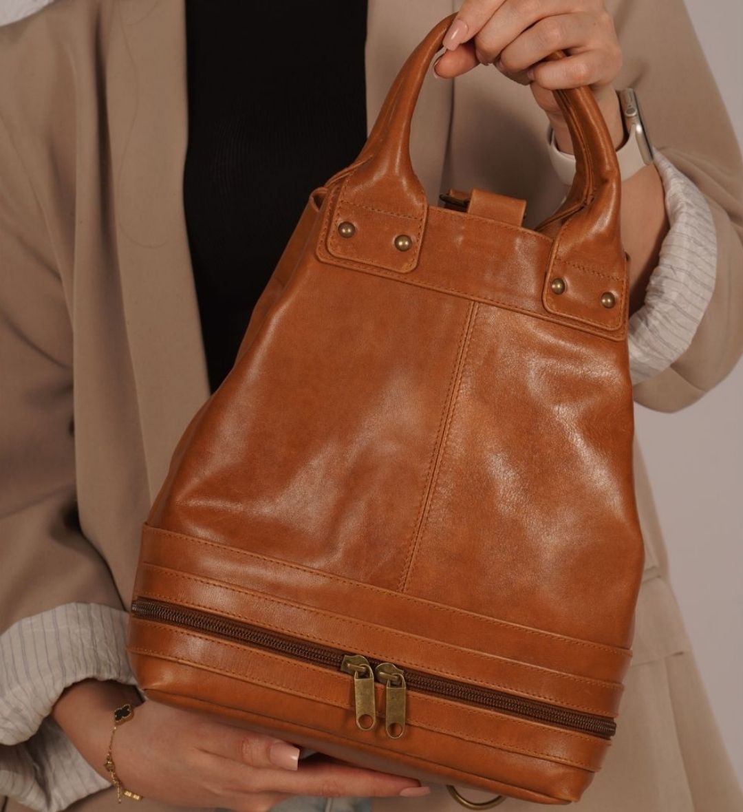 Leather Bucket Bag