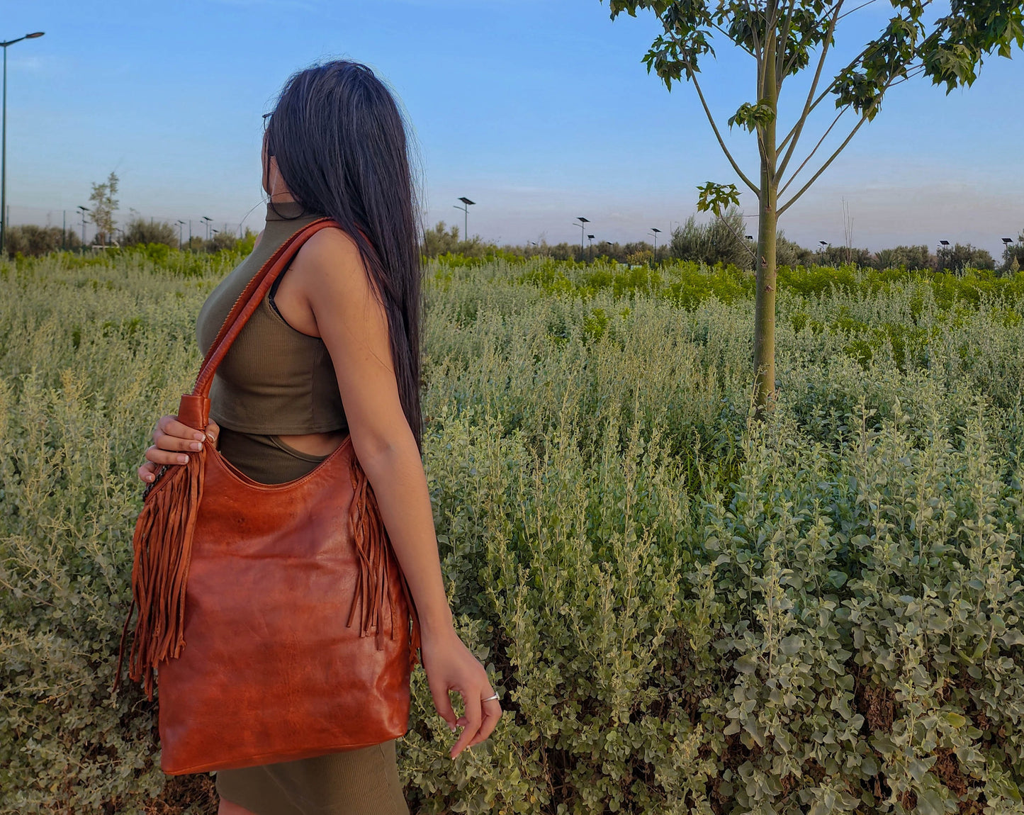 Boho Fringe Leather Bag