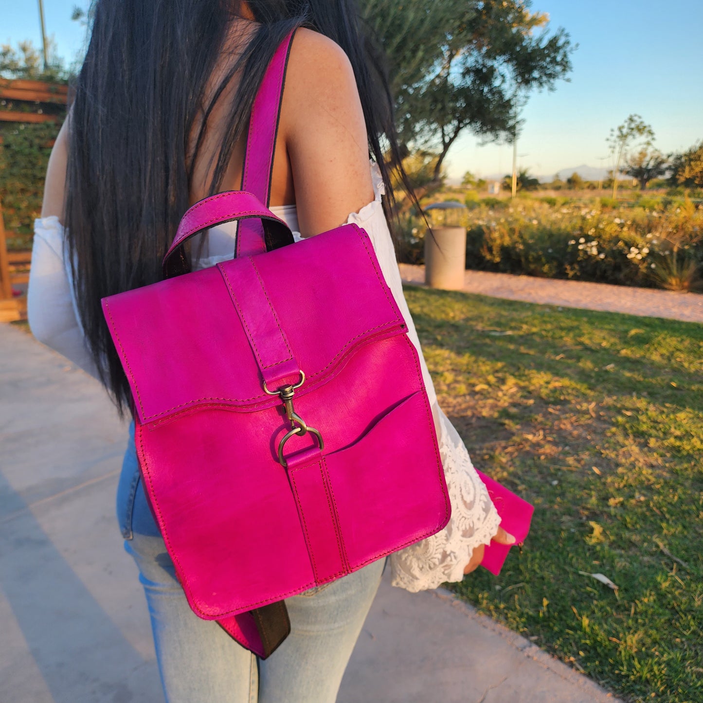 Fancy Convertible Leather Backpack