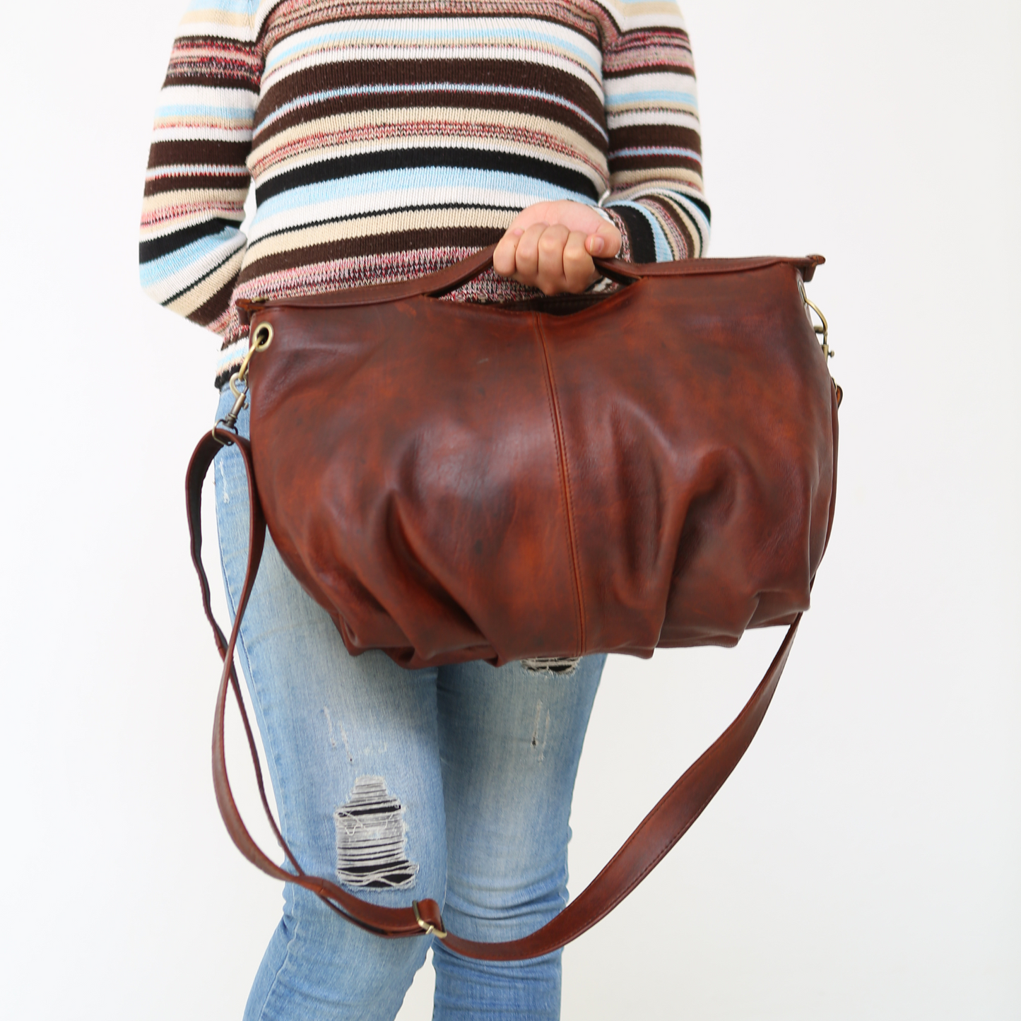 Leather hobo bag