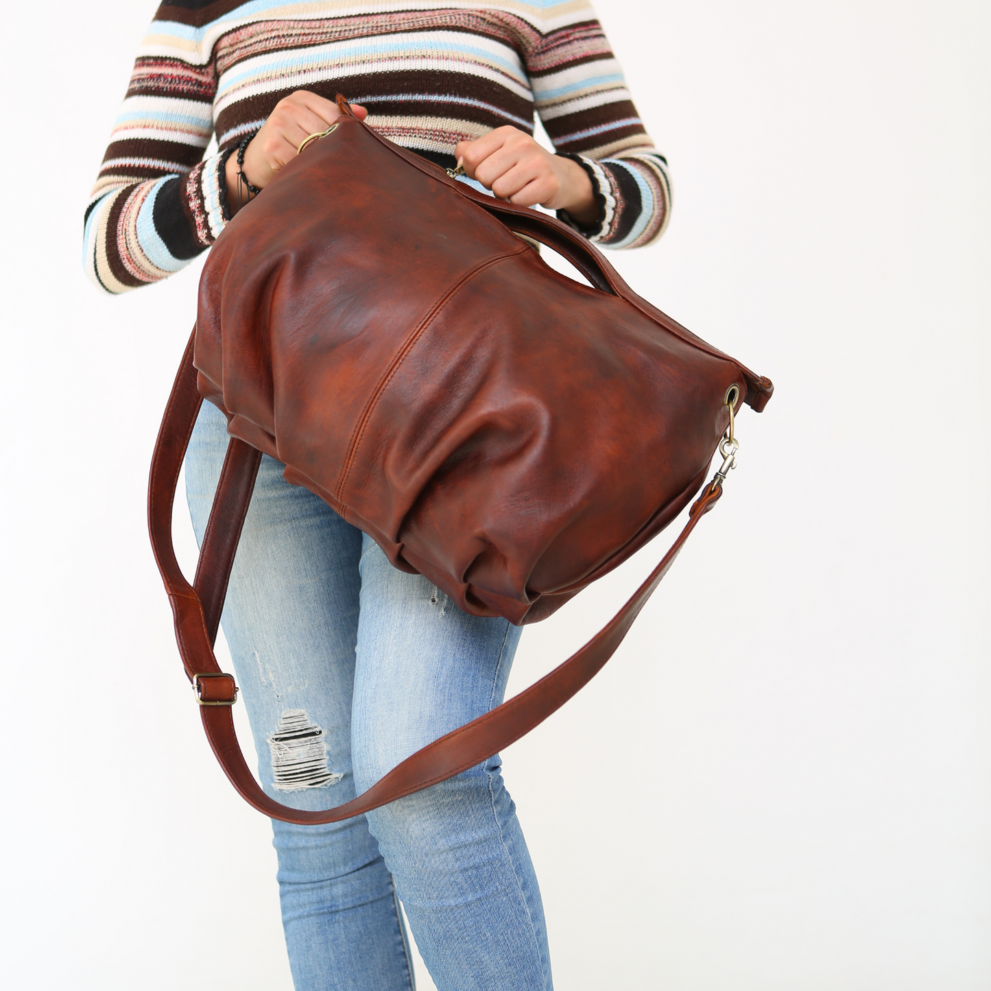 Leather hobo bag