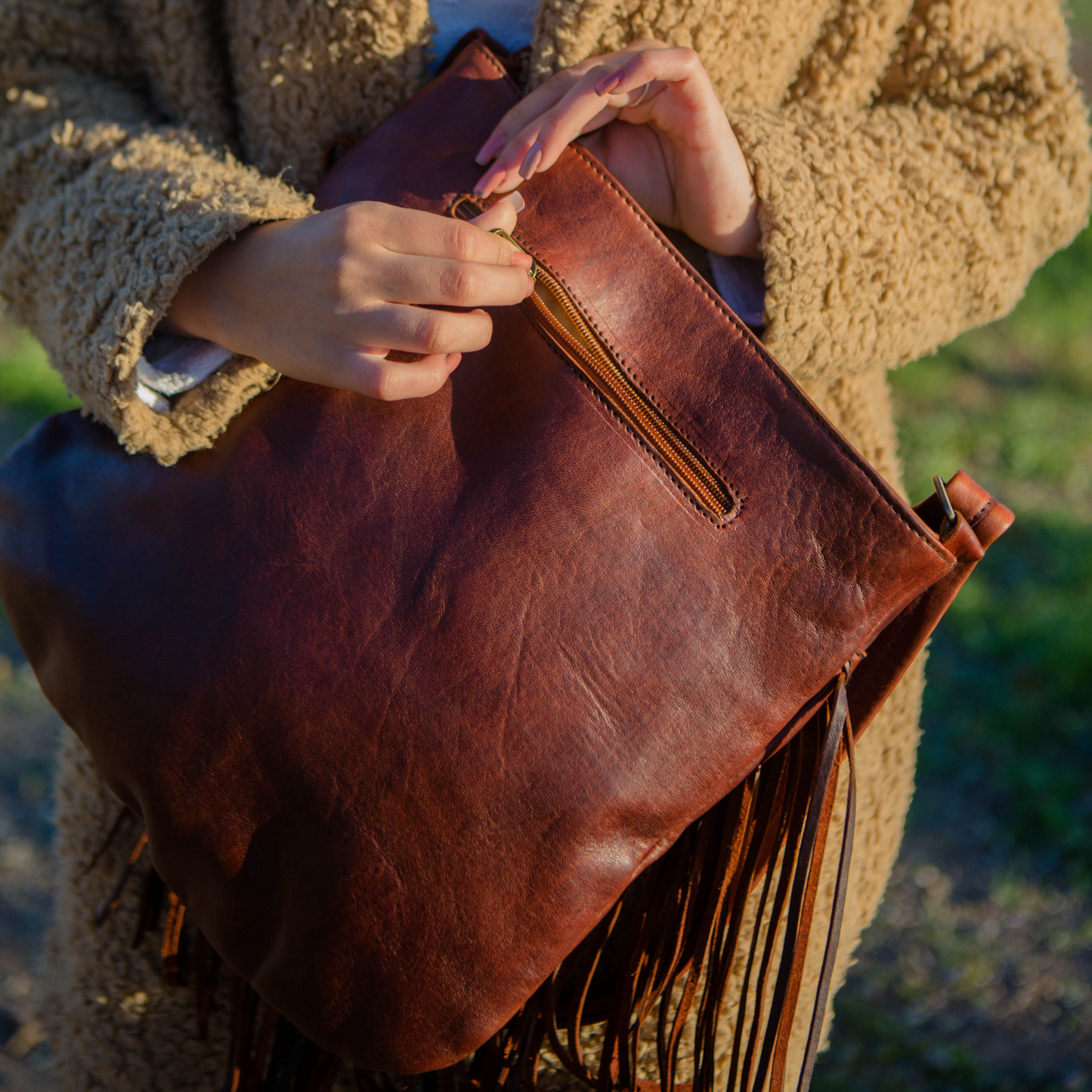 Fringe Leather Crossbody: Boho Style