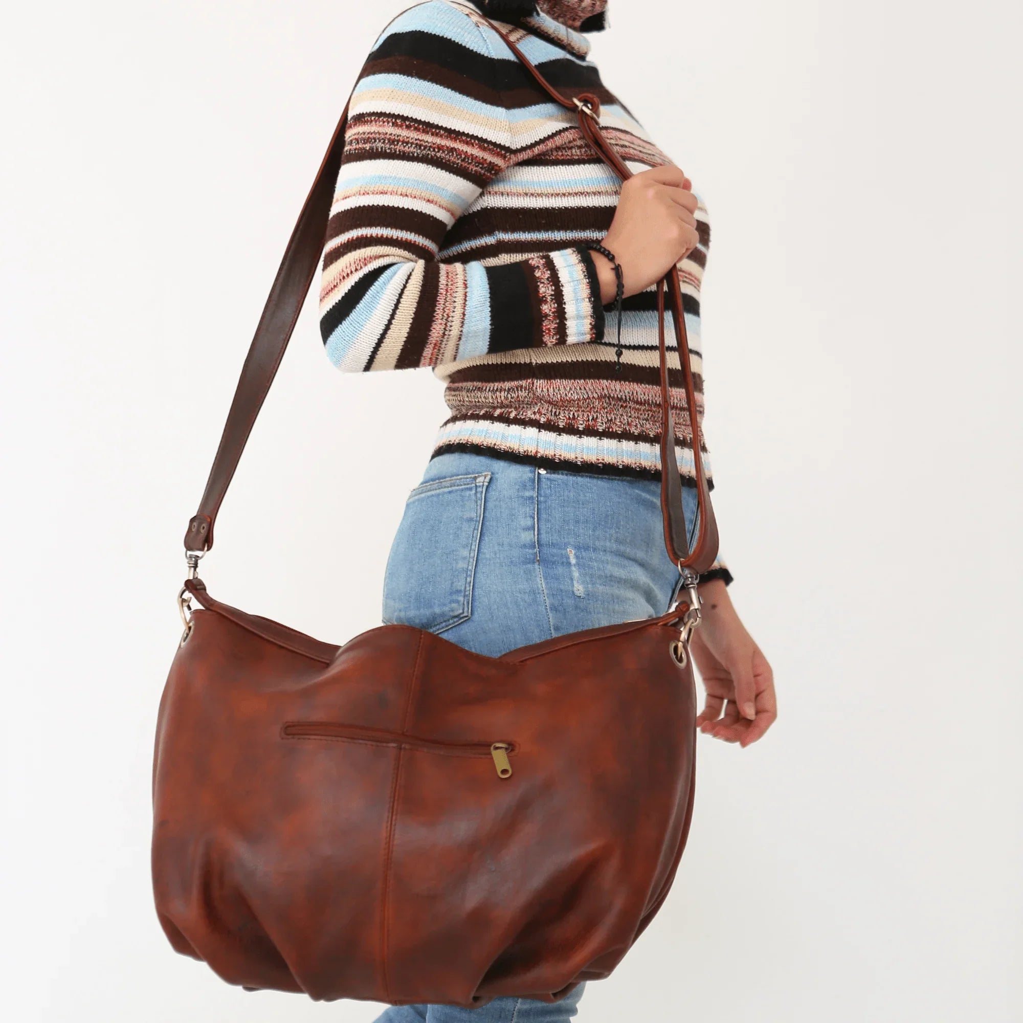 Leather hobo bag