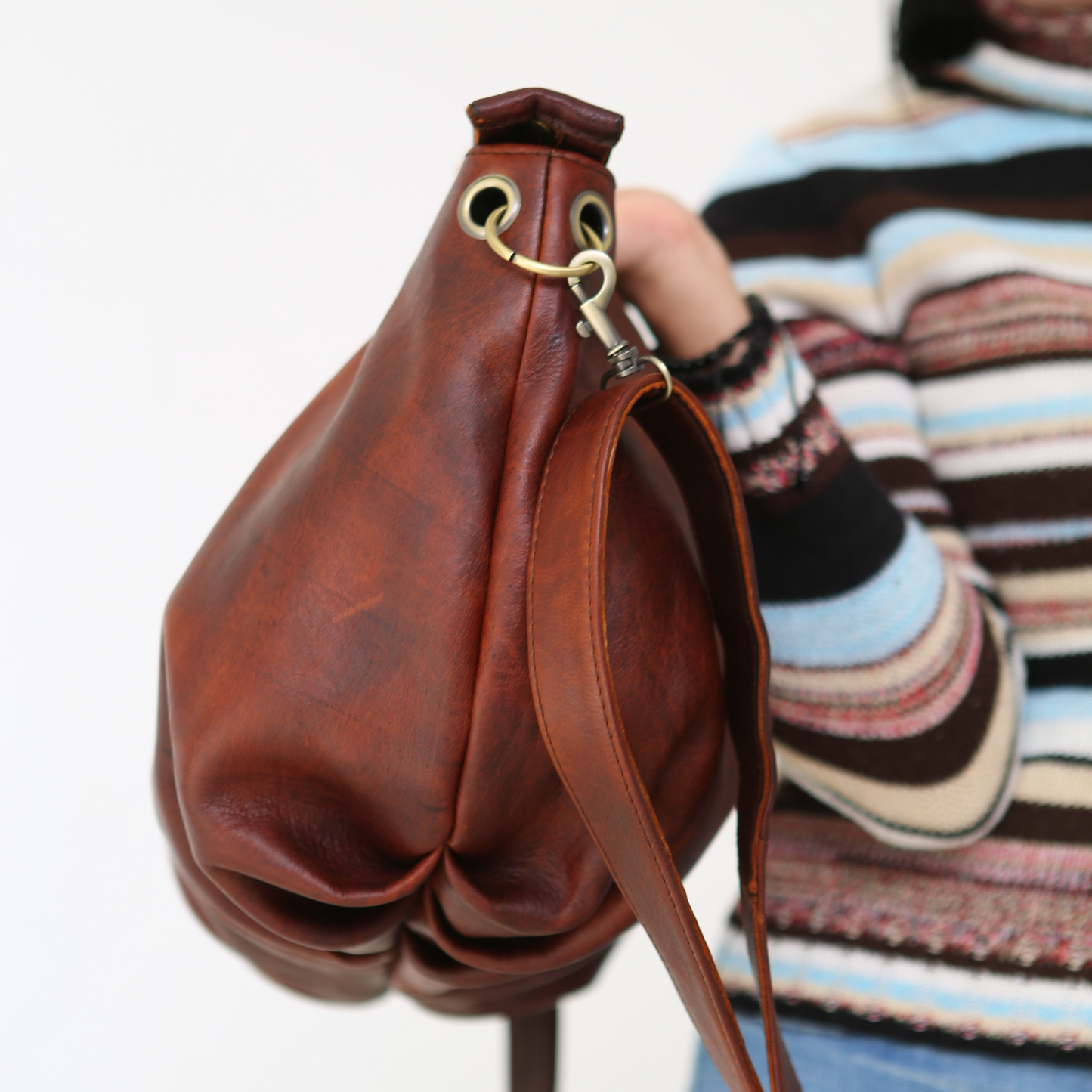 Leather hobo bag