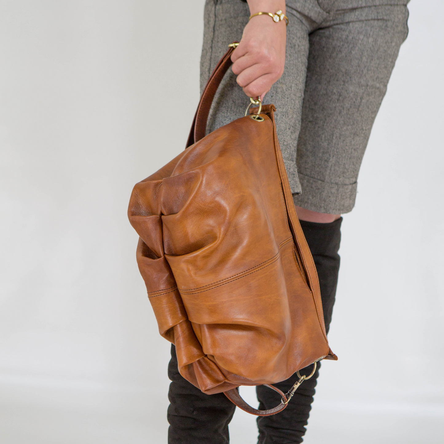 Leather hobo bag