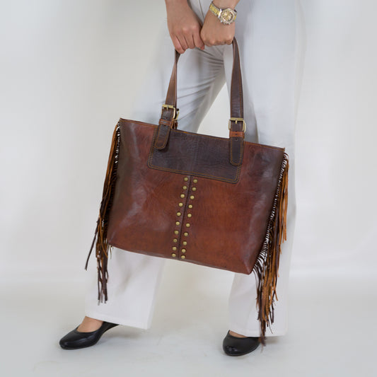 Fringe Leather Handbag