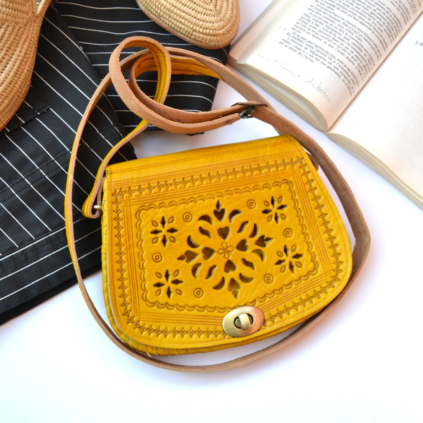 Cut Work Leather Purse