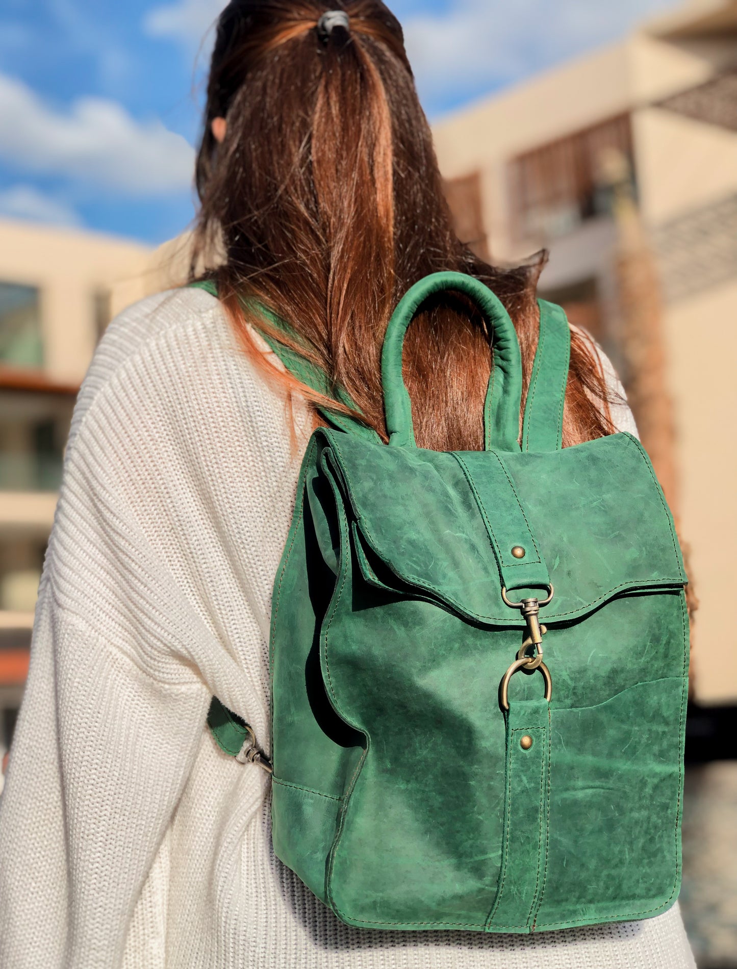 Fancy Convertible Leather Backpack