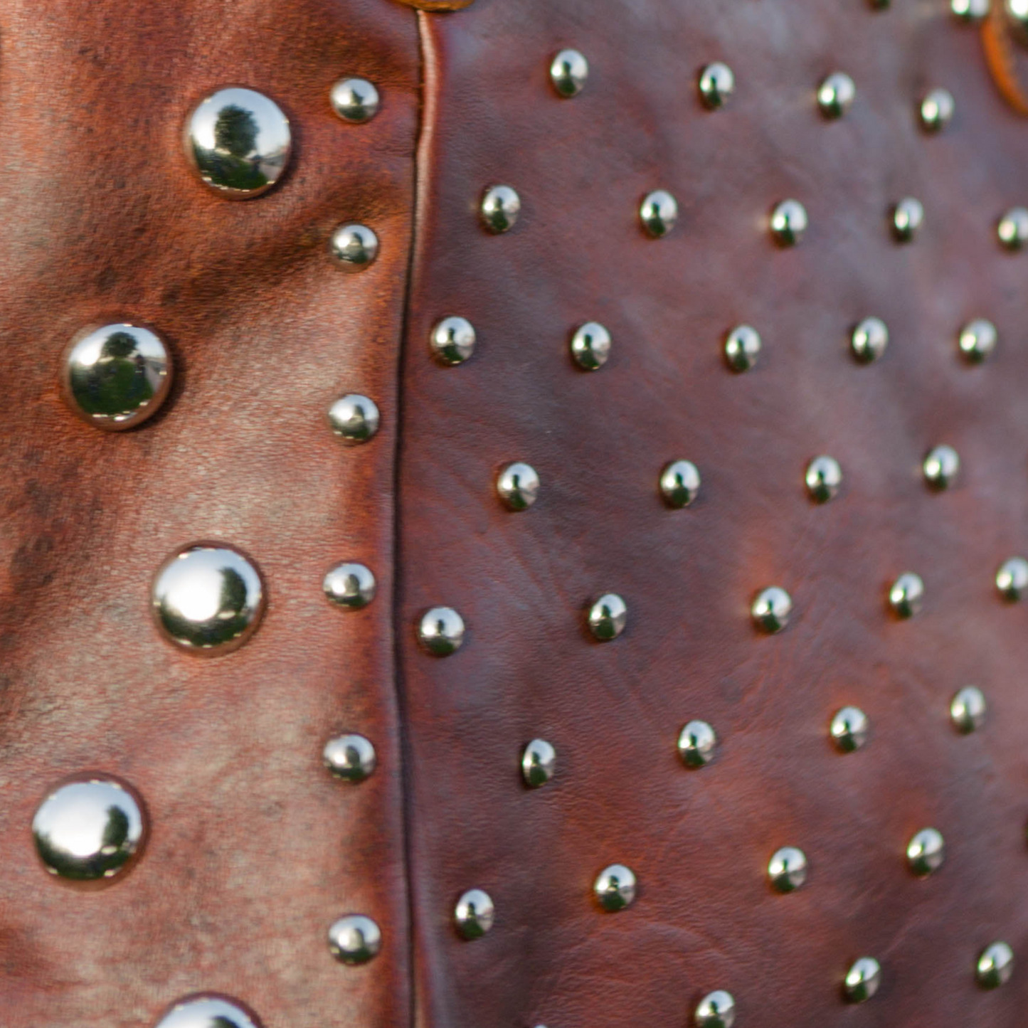leather handbag with studs