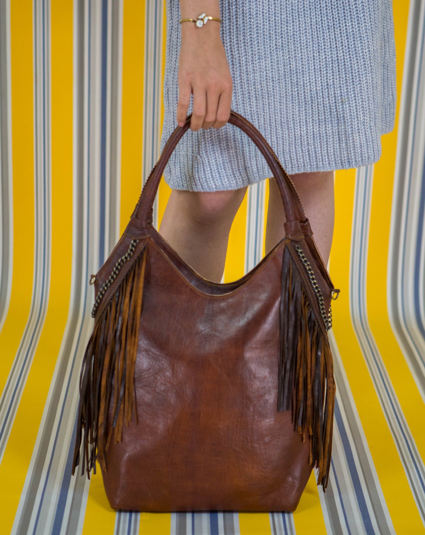 Boho Fringe Leather Bag