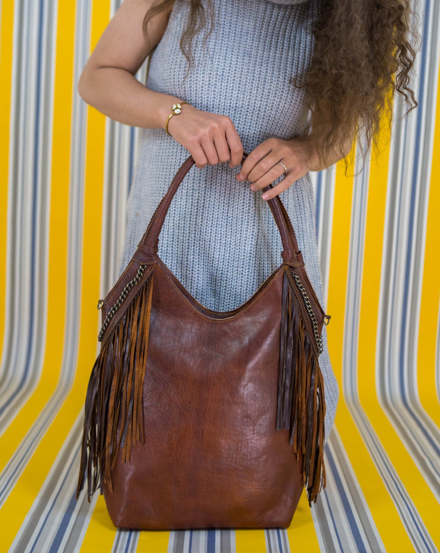 Boho Fringe Leather Bag