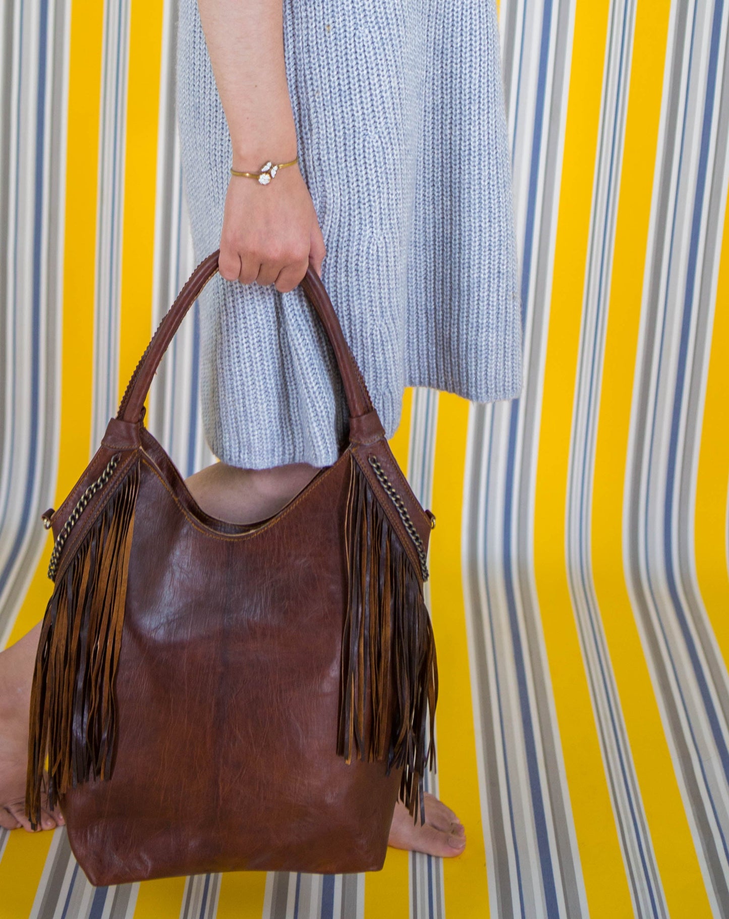 Boho Fringe Leather Bag