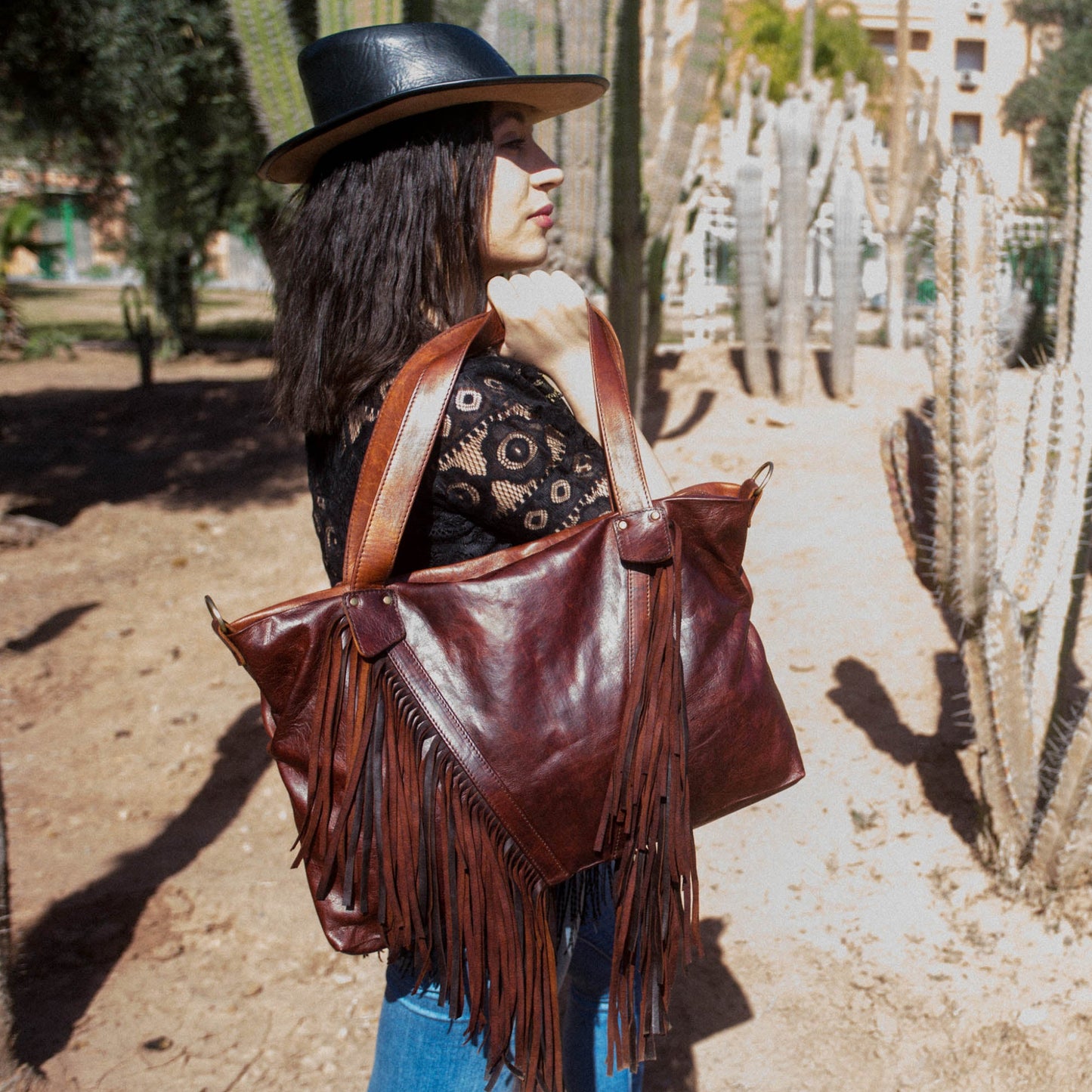 Fringe Leather Purse