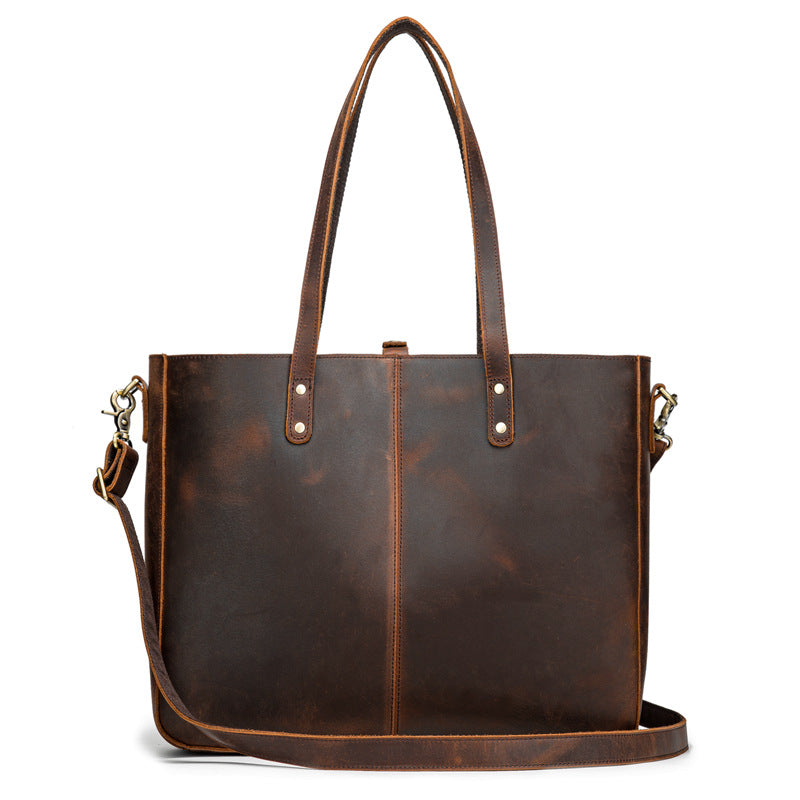 Leather tote bag